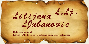 Lilijana LJubanović vizit kartica